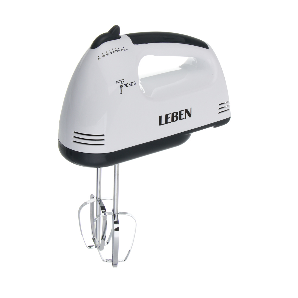 LEBEN Миксер ручной, 300Вт, 7 скоростей, 2 пары насадок из нерж.стали, корпус пластик - #1