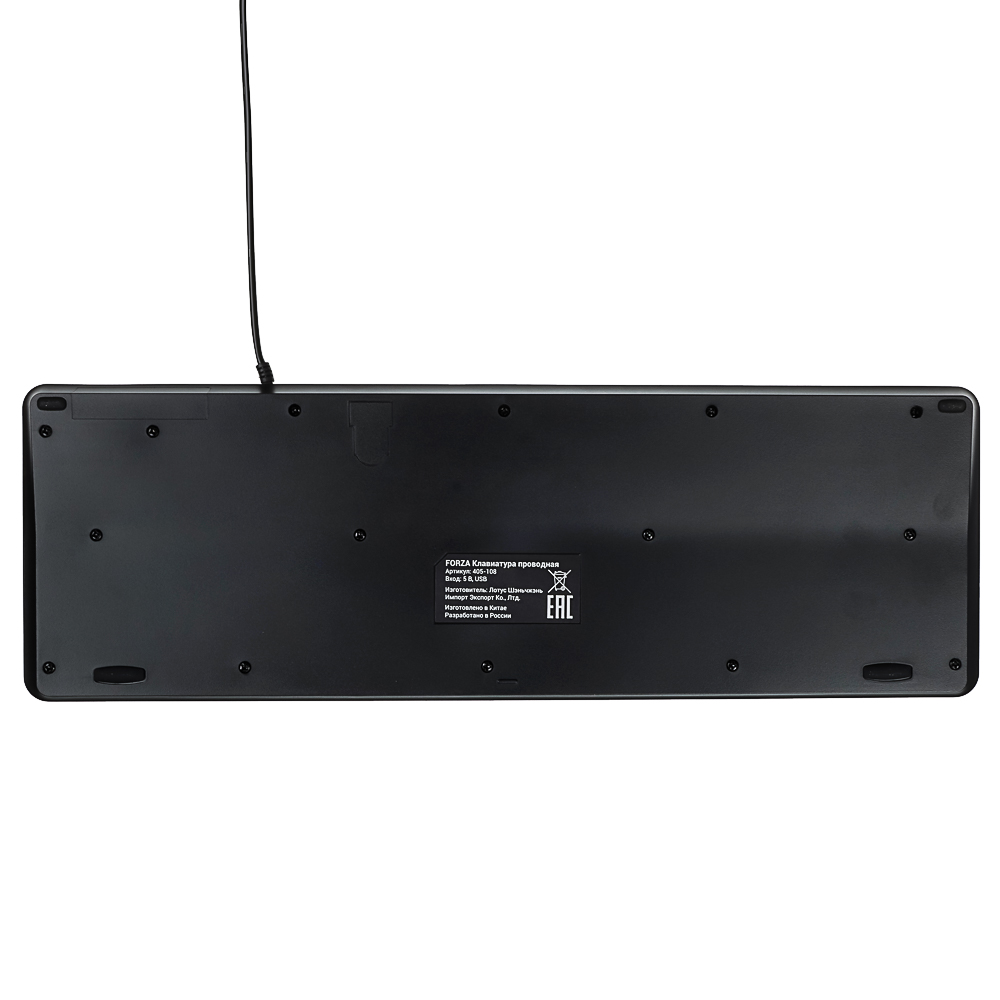 FORZA Клавиатура проводная, черный, 382x126x21.3мм, кабель 150см - #7