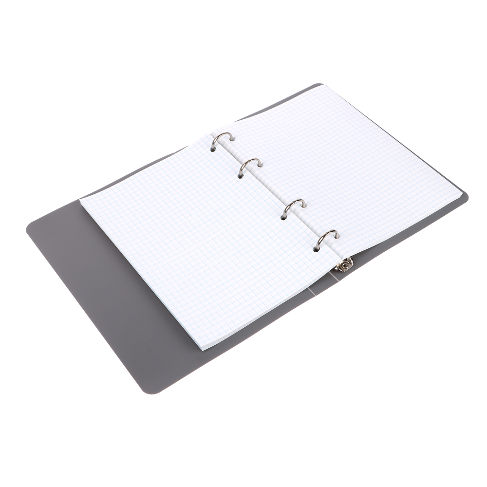 Тетрадь на кольцах А5, 80 л., клетка, обложка пластик, белый блок - #6