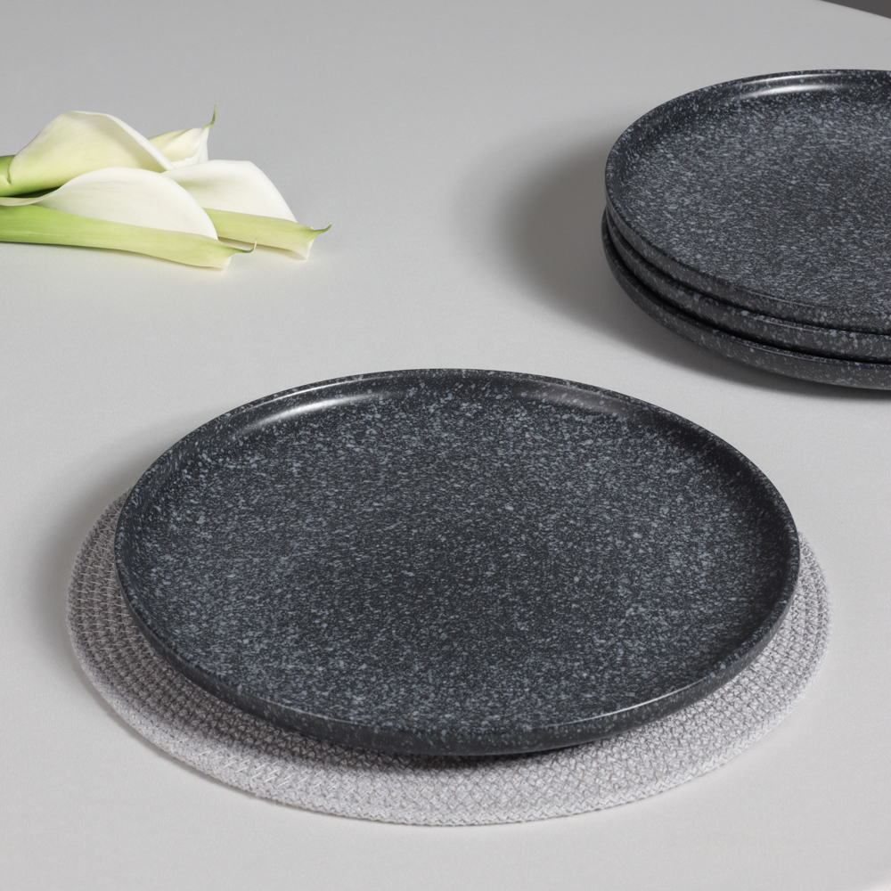 MILLIMI Набор стол.посуды 16пр(тар26см*4, тар20см*4, салатн14см*4, кружка340мл*4) керамика, черный - #14