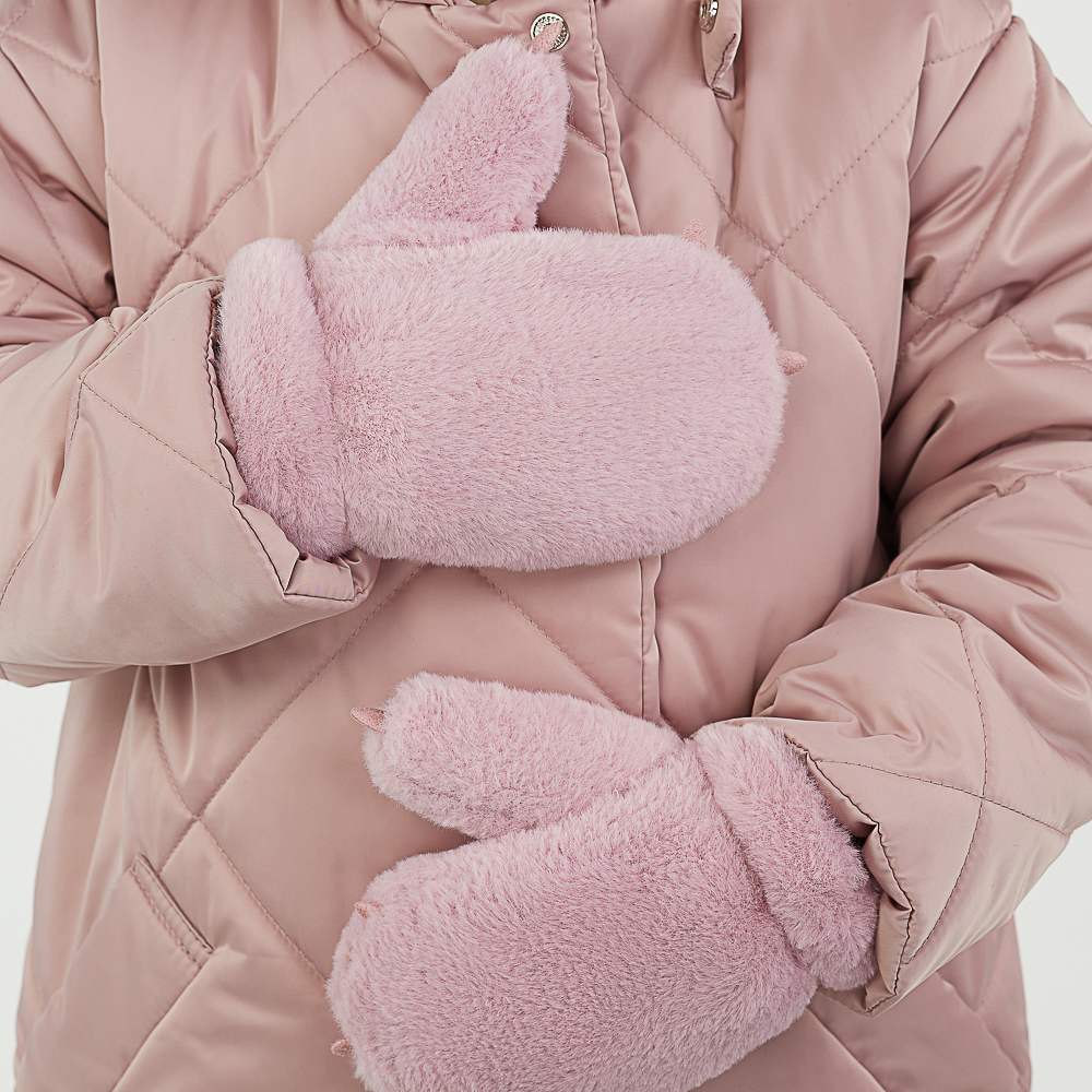 GALANTE Рукавицы детские из эко-меха с аппликацией лапки, р.12, 2 цвета, СЗПВ24-31 - #8