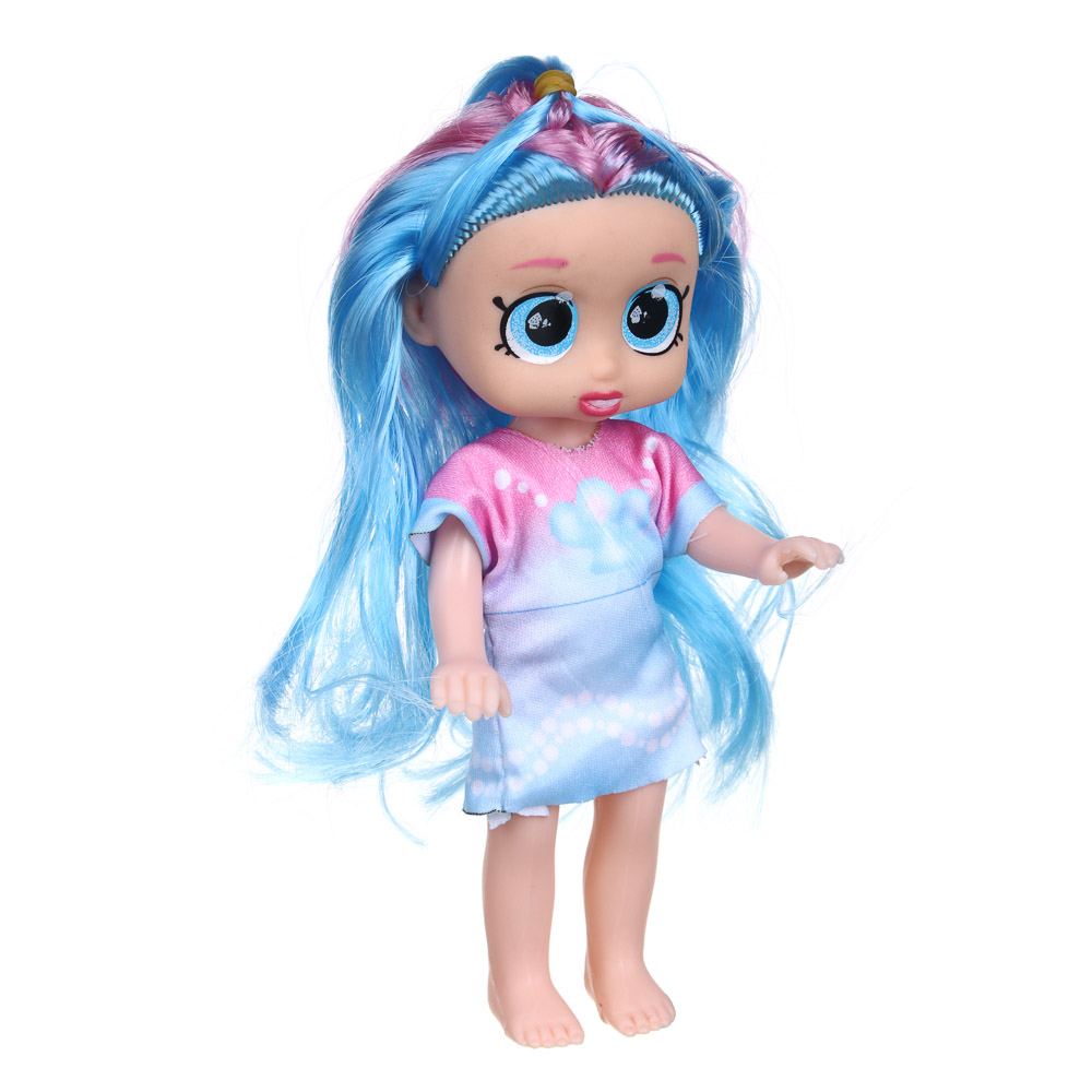 ИГРОЛЕНД Кукла с цветными волосами, 16 см, PP, PVC, полиэстер, 22х15х4,5см, 3 дизайна - #4