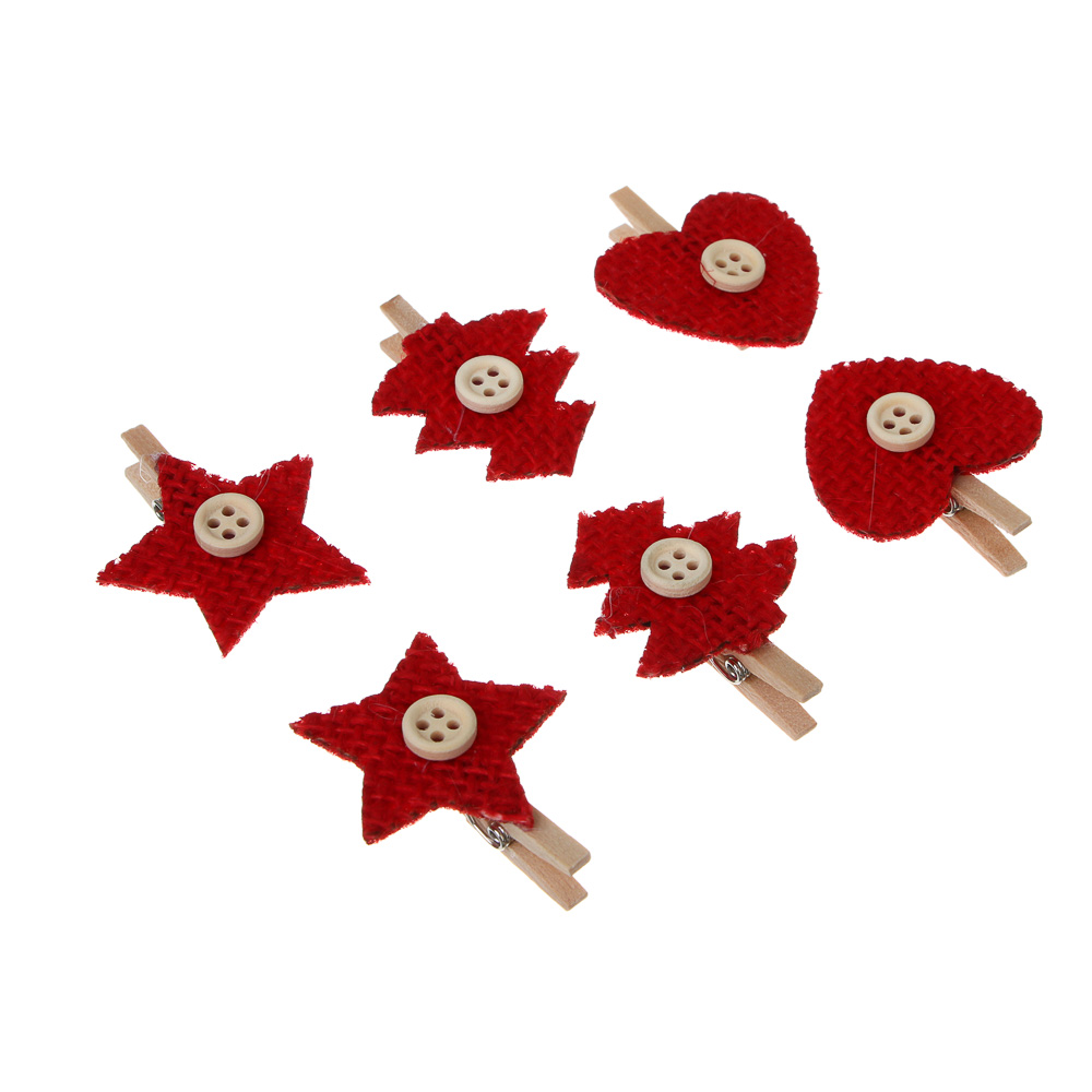 СНОУ БУМ Сувенир Украшение декоративное, прищепки 12х14см, дерево, 2 вида - #2