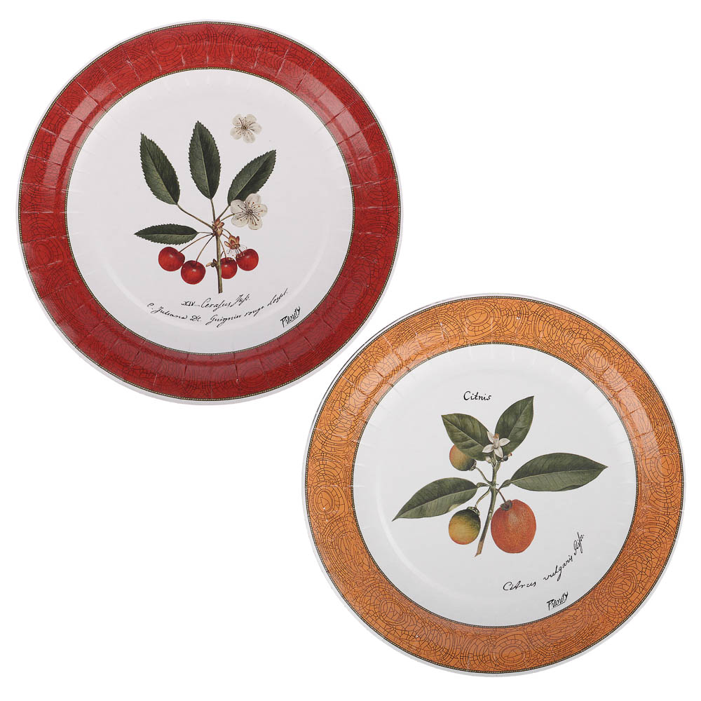 Набор бумажных одноразовых тарелок Прованс 6 шт, 18 см в ассортименте - #1