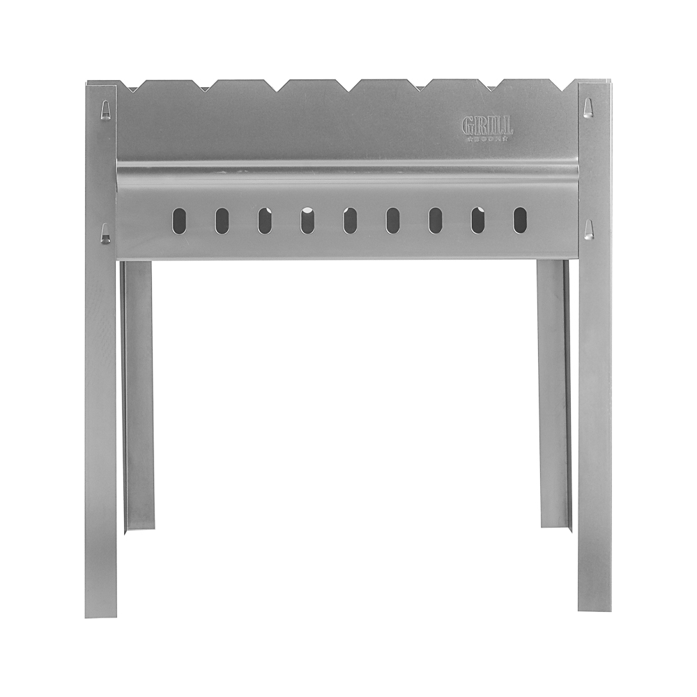 Мангал разборный в коробке, тм GRILLBOOM, 400х400х300 мм, толщина стали 0,6мм с ребром - #4