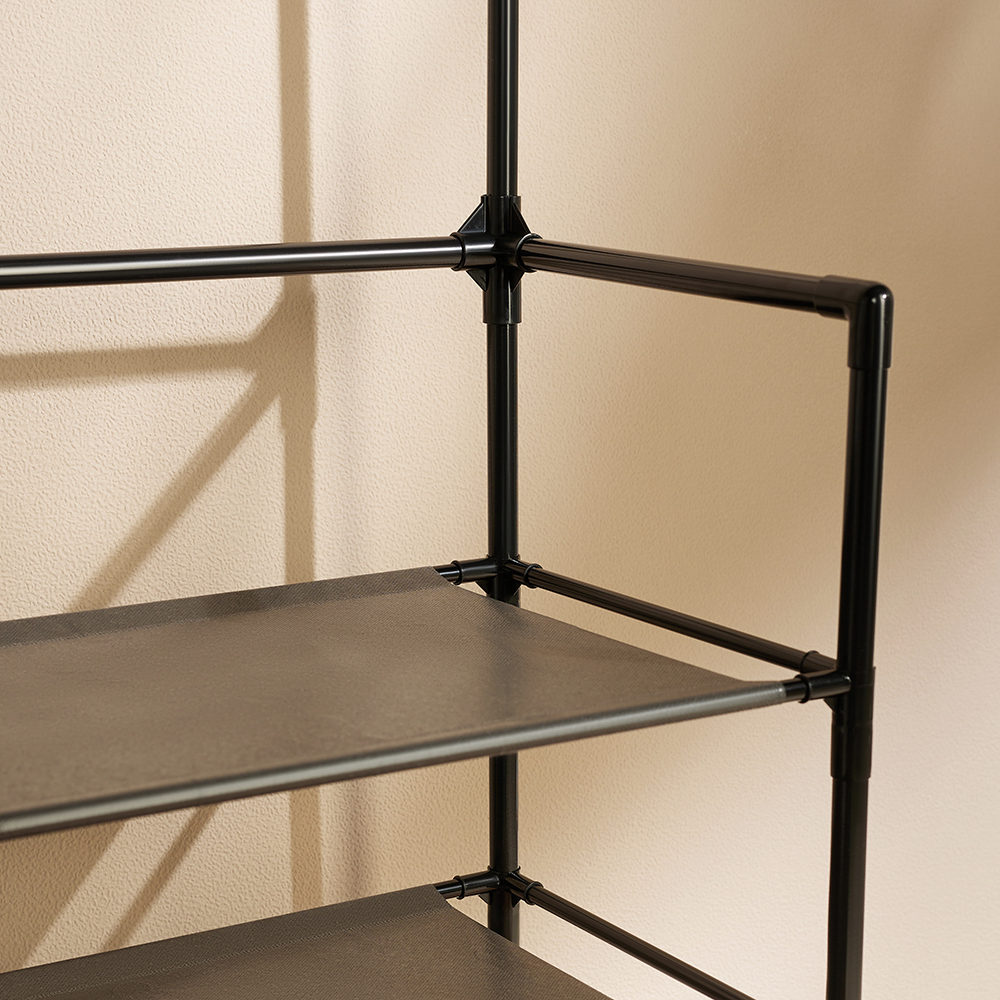 VETTA Напольная вешалка для одежды с этажеркой для обуви, 4 яруса, 60х30х155см, металл, пластик - #14