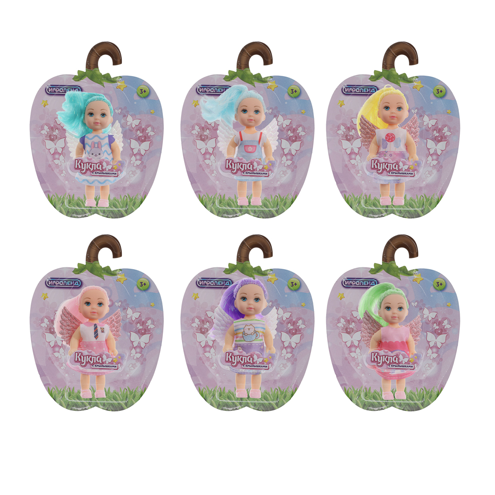 ИГРОЛЕНД Кукла с крылышками и цветн.волосами, 11 см, ABS, PVC, полиэстер, 13,5х4,5х18 см, 6 дизайнов - #8