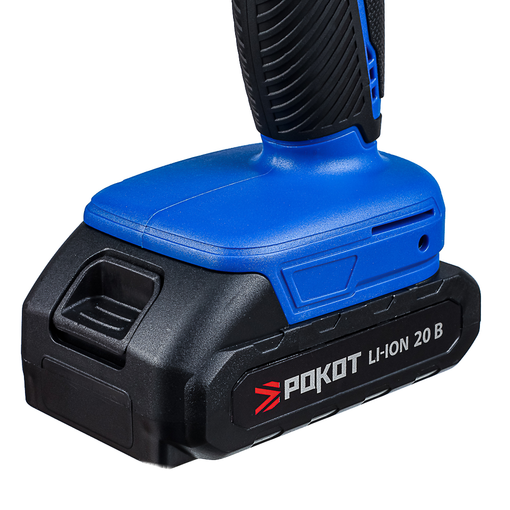 РОКОТ Дрель-шуруповерт аккум., ДША-20, 20В, бесщ., 2,0 А*ч, 0-400/0-1500 об.мин, LED подсветка, кейс - #8