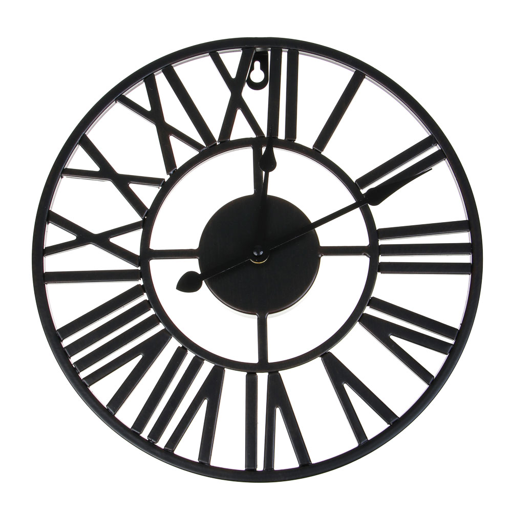 LADECOR CHRONO Часы настенные, круглые, 30x30x3,5 см, металл, цвет черный - #1