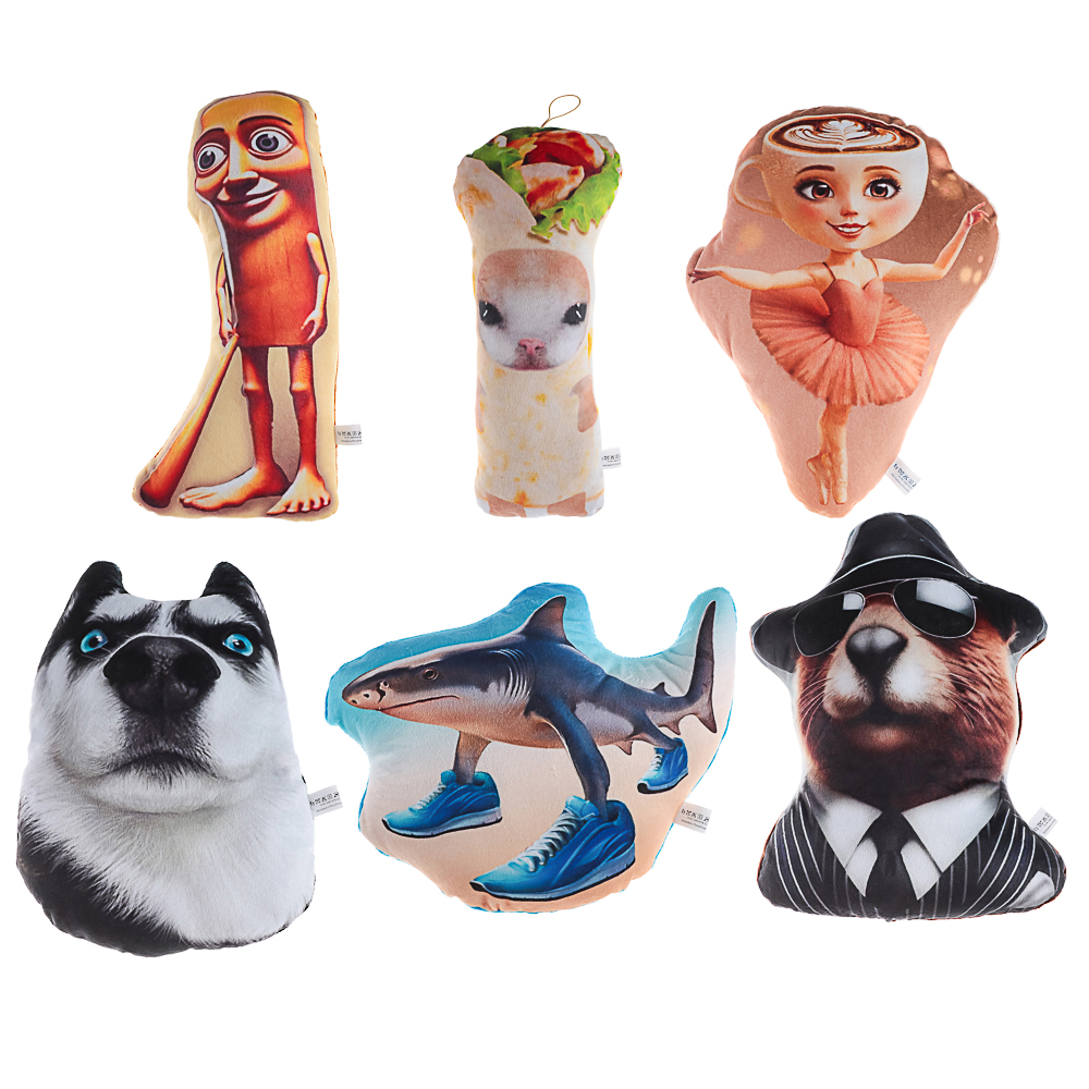 Мягкая игрушка, мемный антистресс "Питомцы", полиэстер, 24-30 см, 6 видов - #1