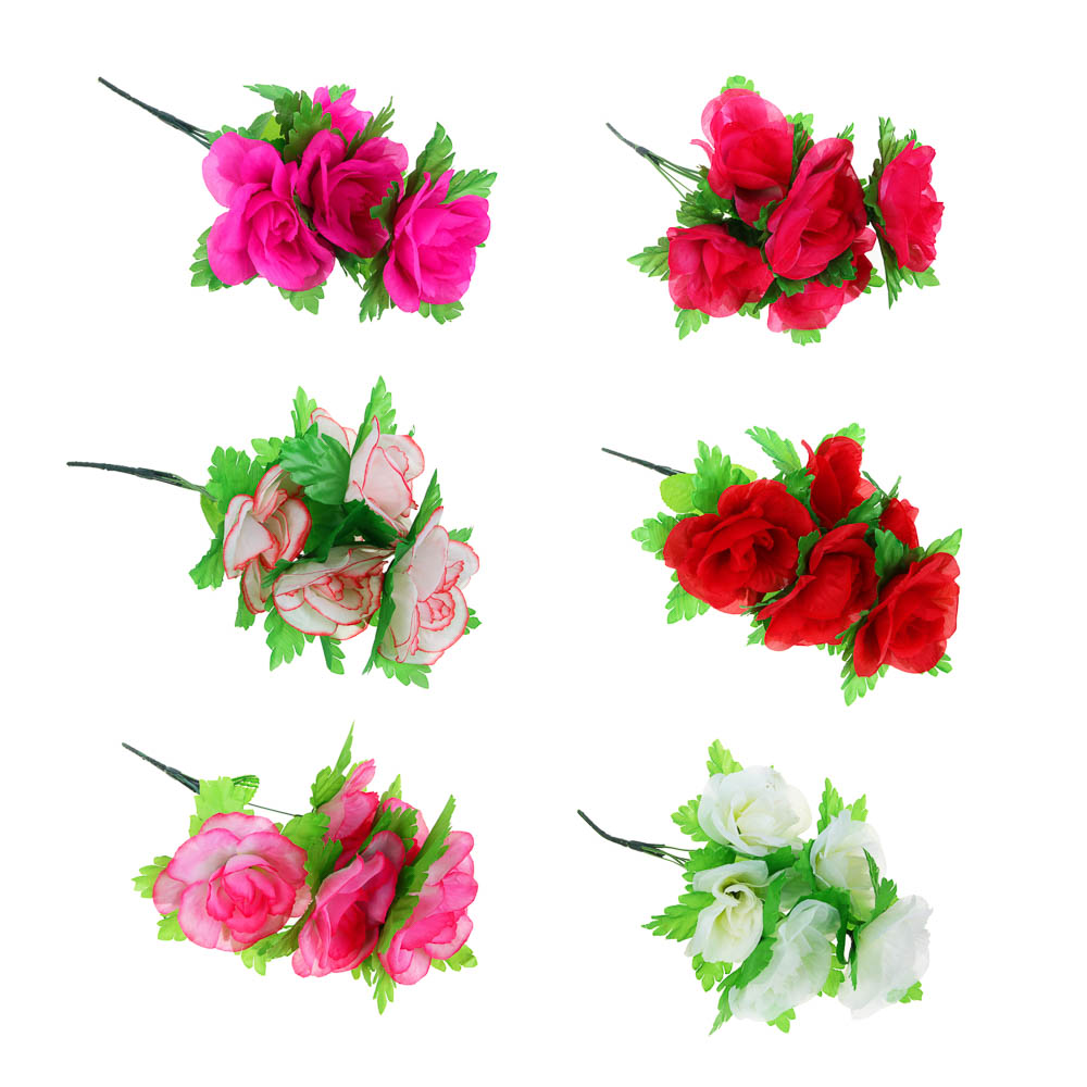 LADECOR Букет искусственных цветов в виде роз, 30-35 см, 6 цветов - #1