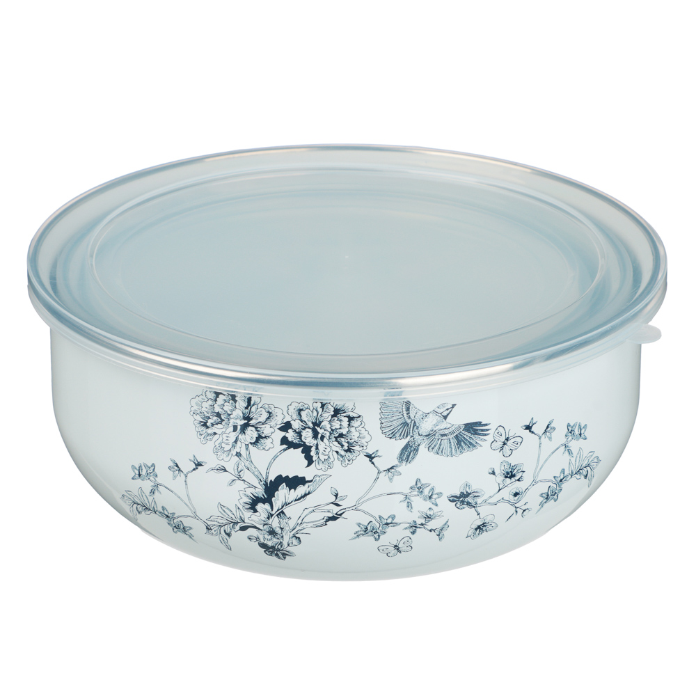 Набор эмалированных салатников с крышками, 6 пр. (14/16/18см, 0,7/1,1/1,4л) "Флорал" - #6