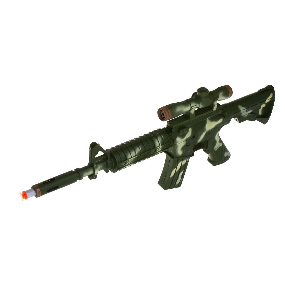 ИГРОЛЕНД Автомат, стреляет мягкими пулями, PP, EVA, картон, 20х52см, 2 дизайна - #7