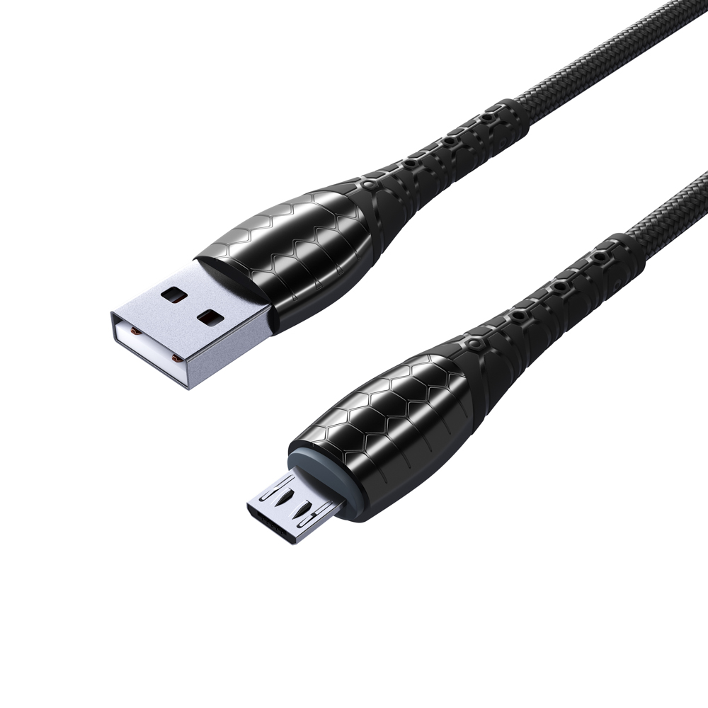 BY Кабель для зарядки Богатырь Micro USB, 1м, Быстрая зарядка QC3.0, штекер металл, черный - #4