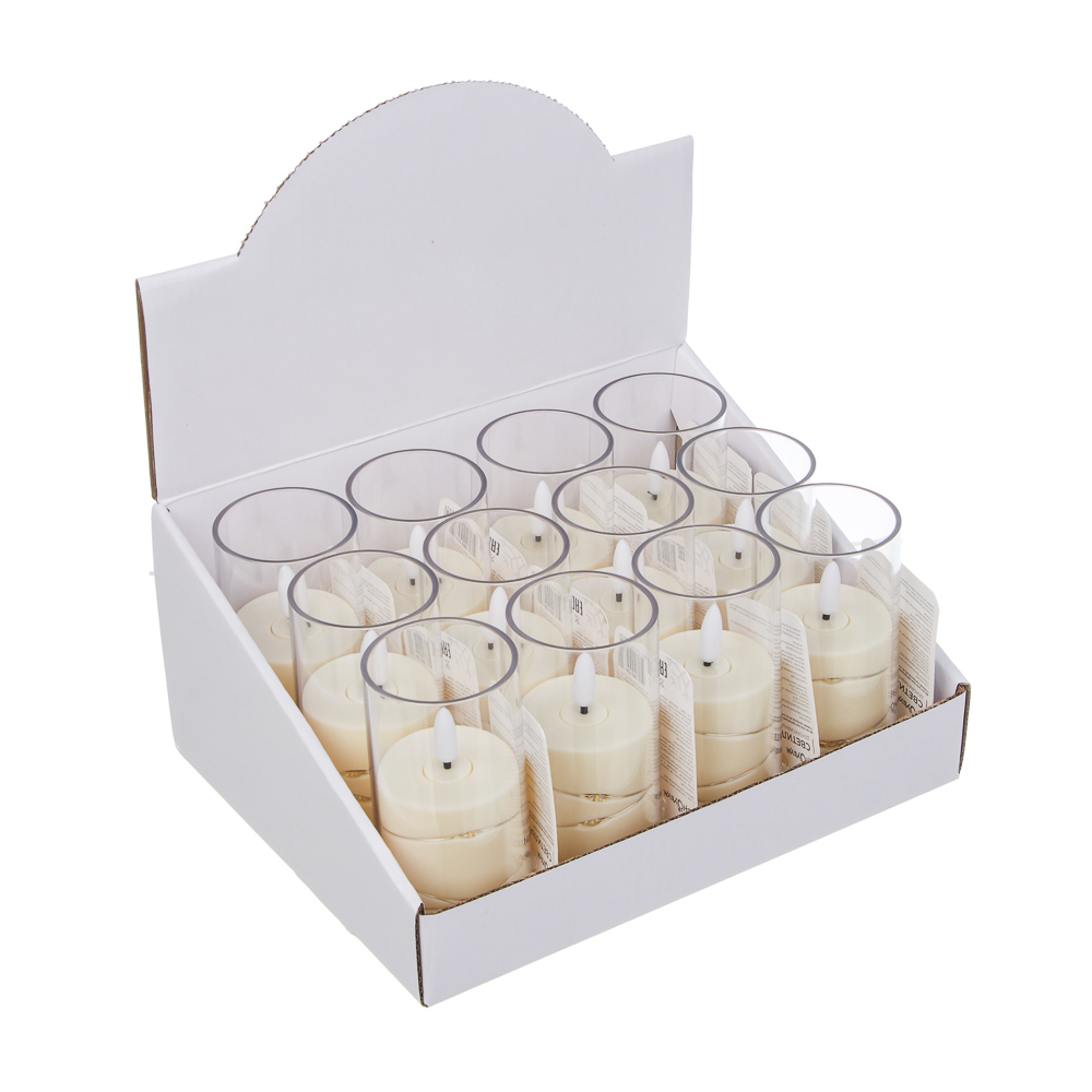 СНОУ БУМ Светильник декоративный LED в виде свечи в стакане, 5,5x10,5см, PP, PS, 3хAG13, 1 режим - #9