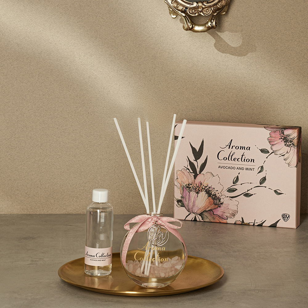 BY Аромадиффузор в декоративном флаконе с декором, 120 мл, аромат (AVOCADO AND MINT) - #7