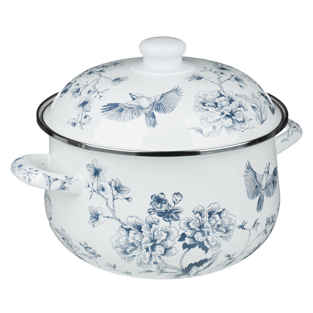 Кастрюля эмалированная тм VETTA Флорал, 22см, 3,6л, индукция - #2