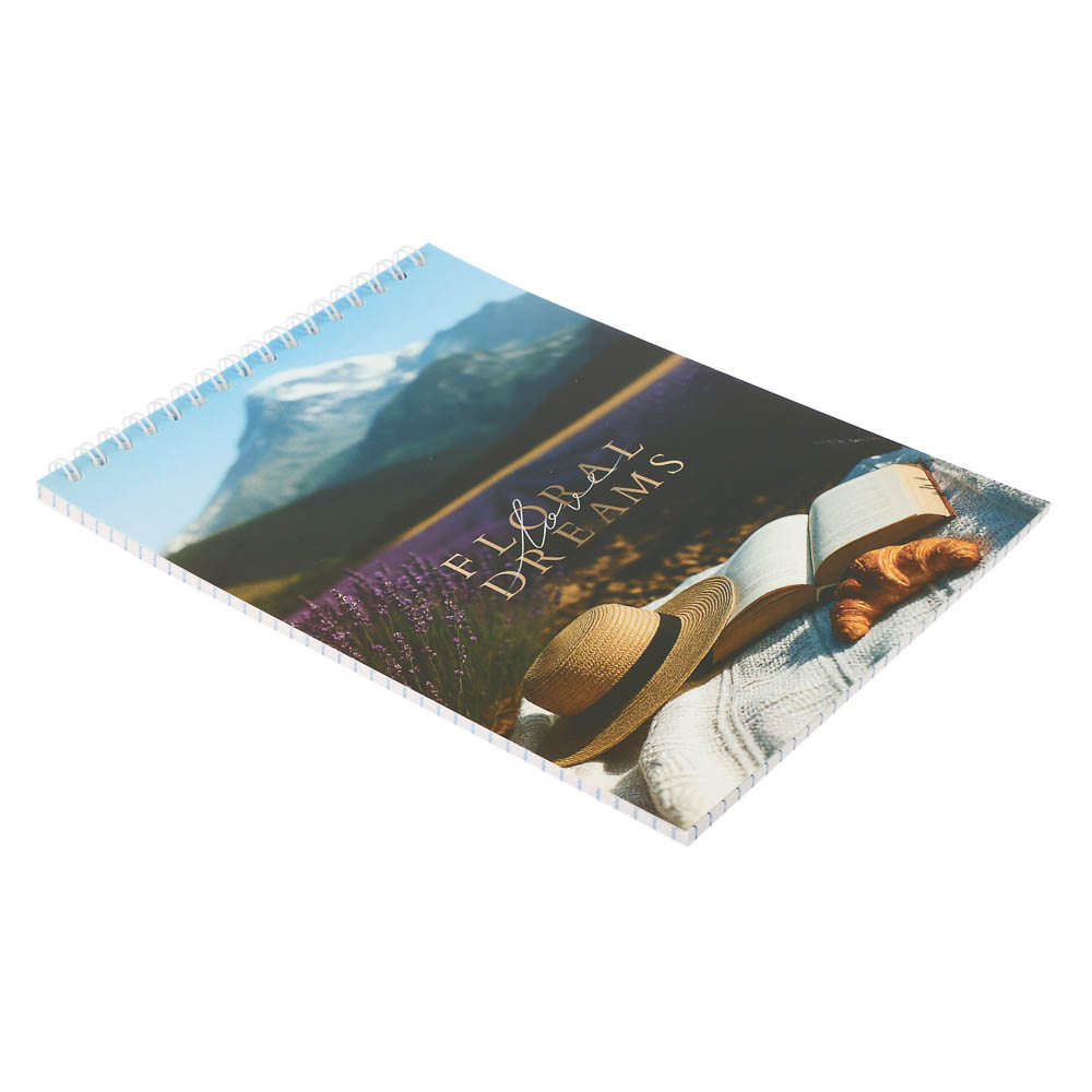 Блокнот А5, 40 листов, офсет, обложка картон, спираль, в клетку, 4 диз. - #7