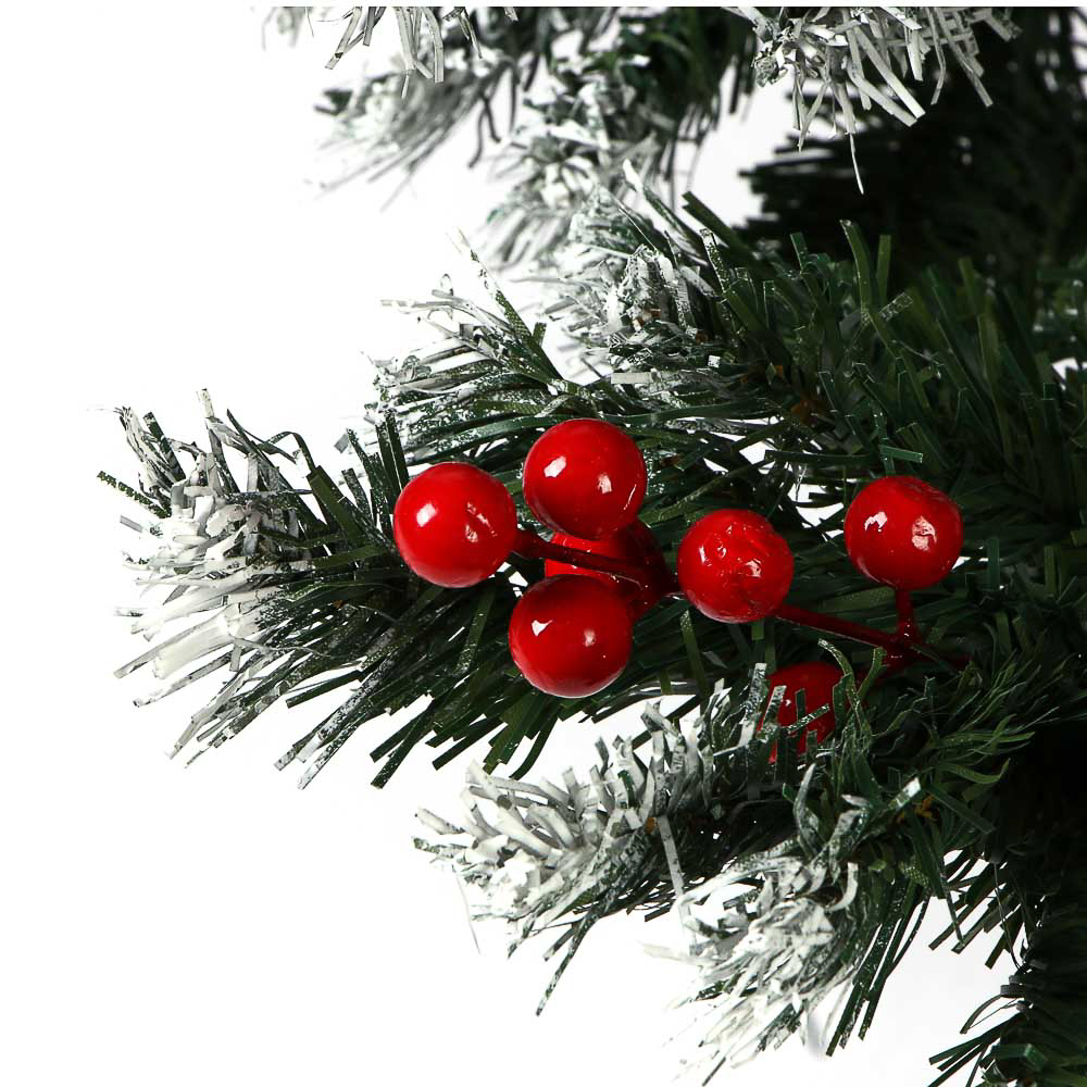 Ель искусственная с заснеженными кончиками, шишками и рябиной 180см, 720 веток, ПВХ - #2