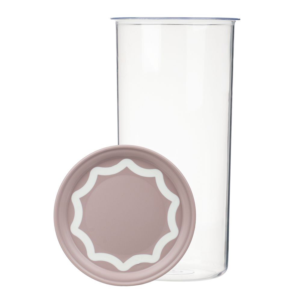 Банка круглая с вакуумной крышкой для сыпучих продуктов 1,4л, D-11,4см, H-22,5см, пластик, 2 цвета - #5