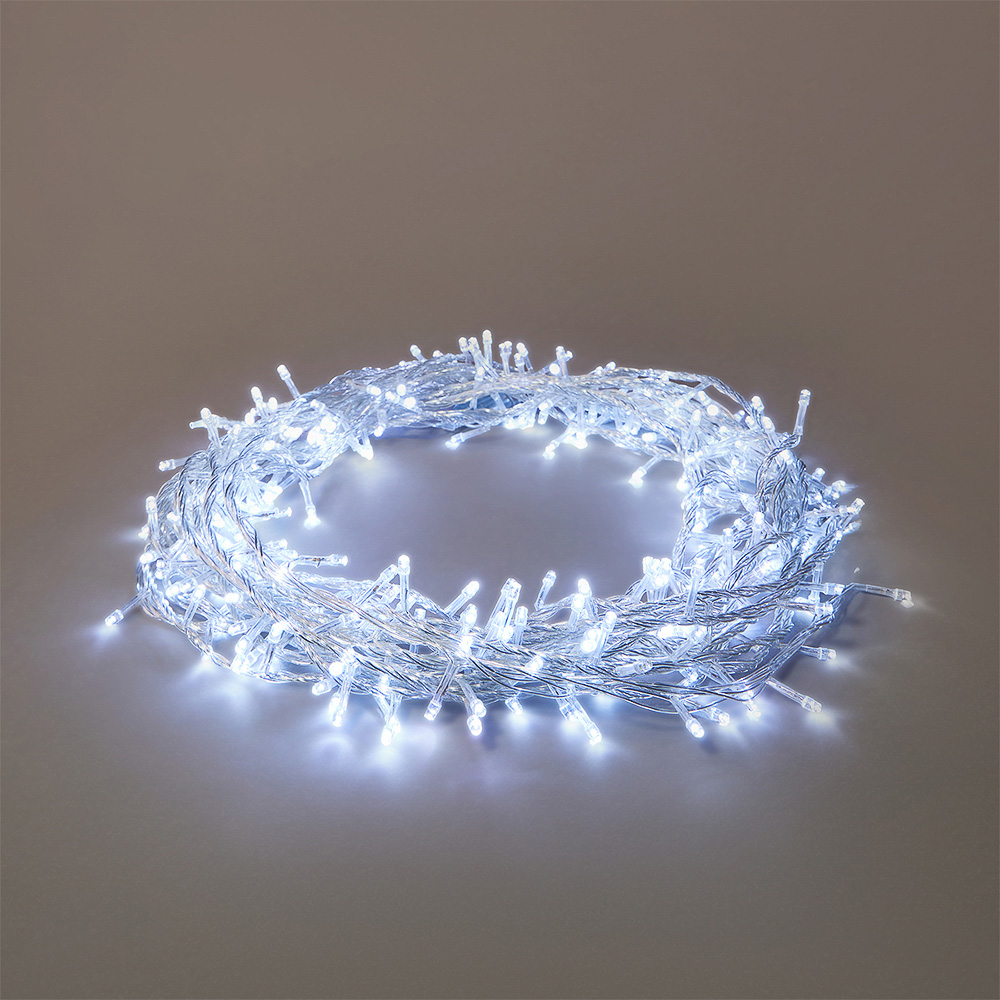 СНОУ БУМ Гирлянда эл. вьюн 20м, 200 LED*белый, мерцание 20LED*синий, ПВХ белый, коннектор, 220В - #8