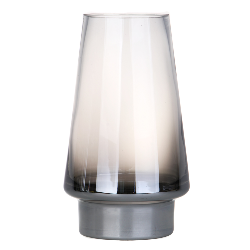Ваза, 12х21см, стекло, цвет серый - #2