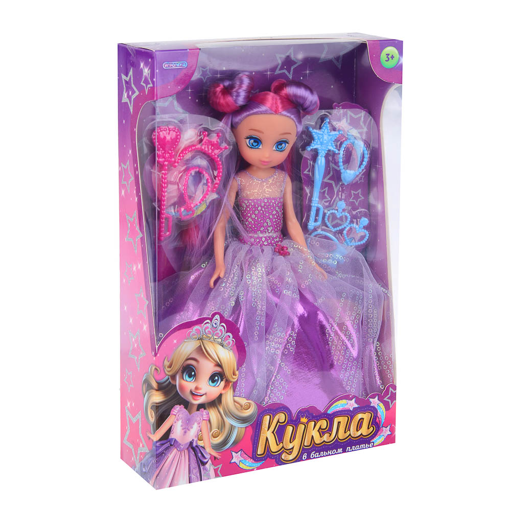ИГРОЛЕНД Кукла в бальном платье, 24 см, с акс., PVC, ABS, полиэстер, 18,2х6х28,5 см - #6