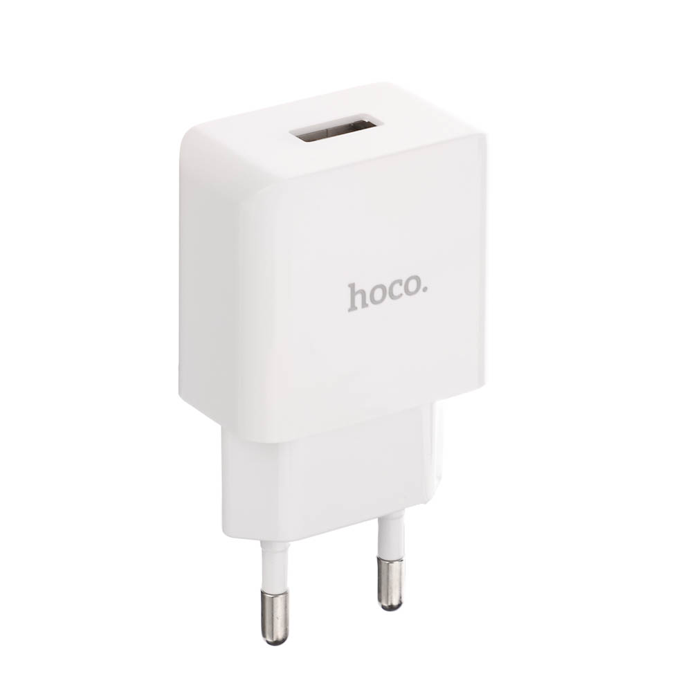 hoco. Комплект зарядное устройство с кабелем модель C106A, USB-A 10.5W, каб Type-C 1м, цвет: белый - #11