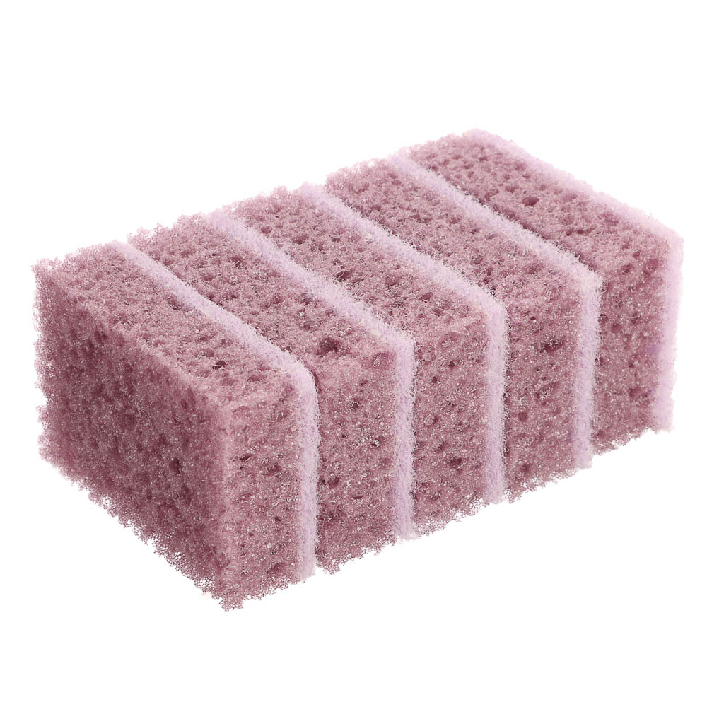 Набор губок для мытья посуды Ботаника, 98x66x30мм, поролон, 5 шт - #1