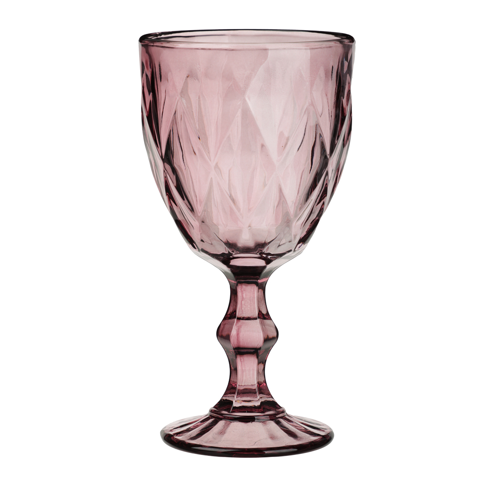 MILLIMI Набор бокалов 6 шт, 320 мл, стекло, бордовый ромб - #2