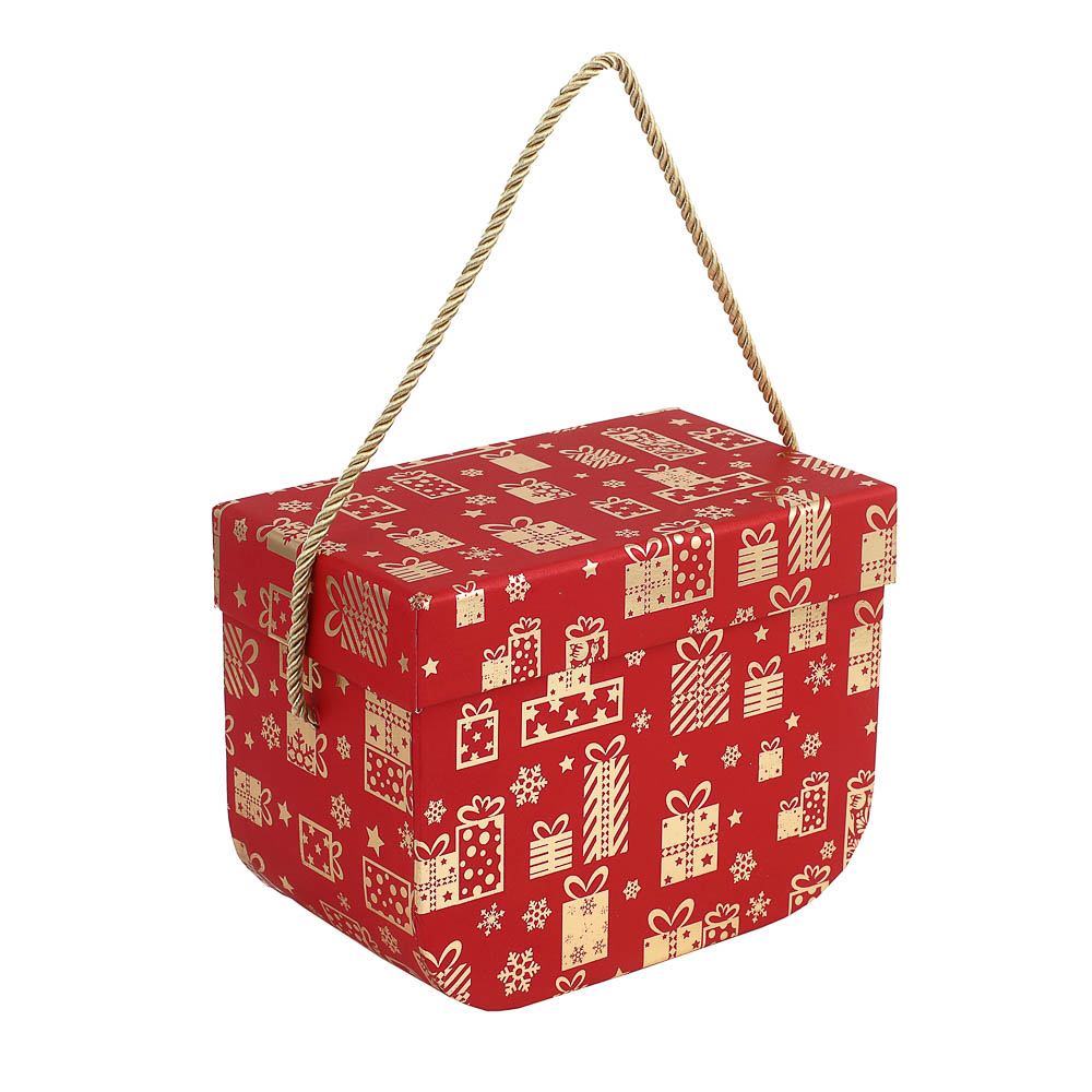 Набор подарочных коробок 2 в 1 (15x11,5x7,9 см, 17,7x13,4x10,4 см) с золотым фольг.слоем, красный - #2