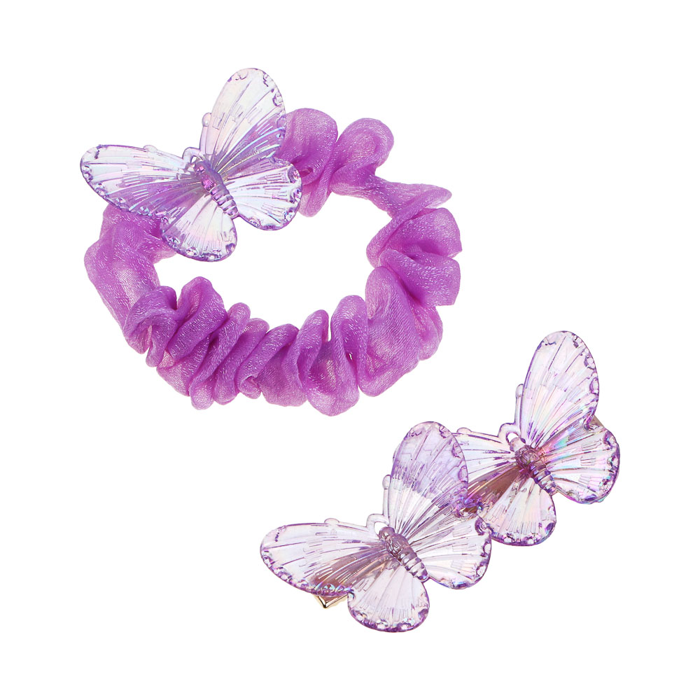 ЮНИLOOK Детские аксессуары для волос: резинка и заколка, d6см, 5,5/6 см, металл, ПЭ, пластик, 2 диз. - #2