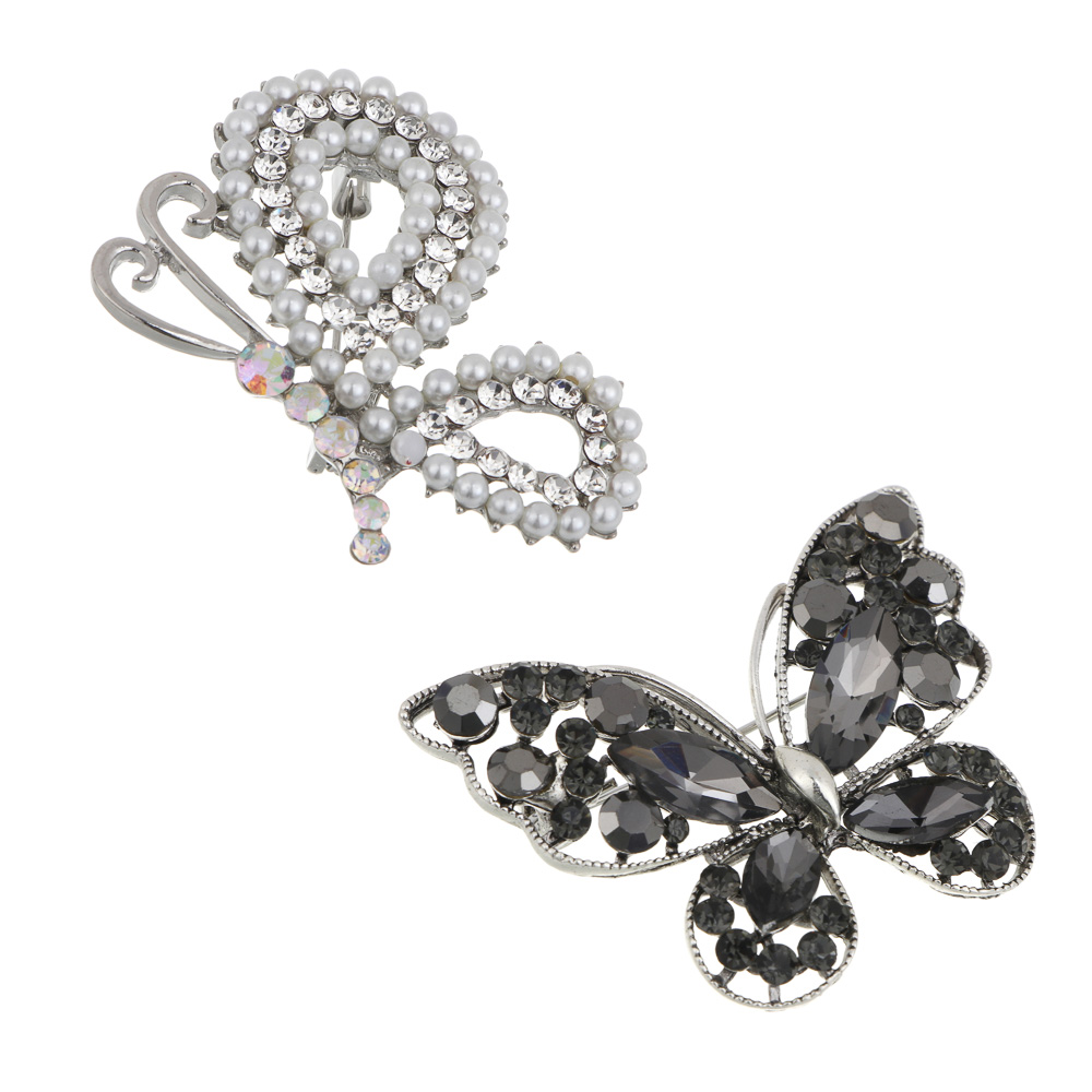 Брошь бабочка, сплав, 2 дизайна, БЖ25-21 - #1