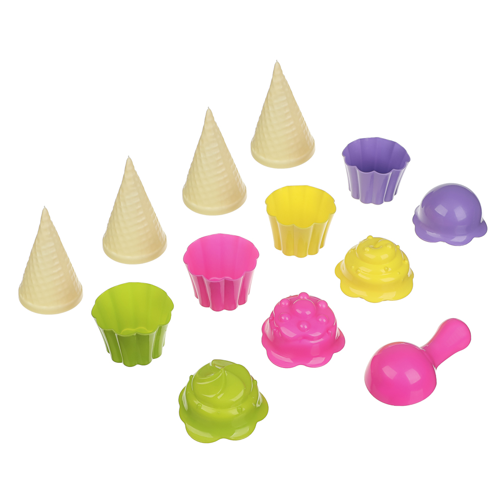 Набор формочек "Мороженое", ИГРОЛЕНД, 13 предметов, пластик, игрушка для детей 3+ - #14