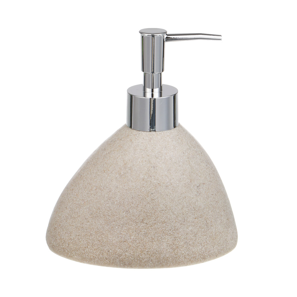 Диспенсер для жидкого мыла тм VETTA Дюна, 300мл, смола (полирезин), бежевый, 13x8x15,5см - #1
