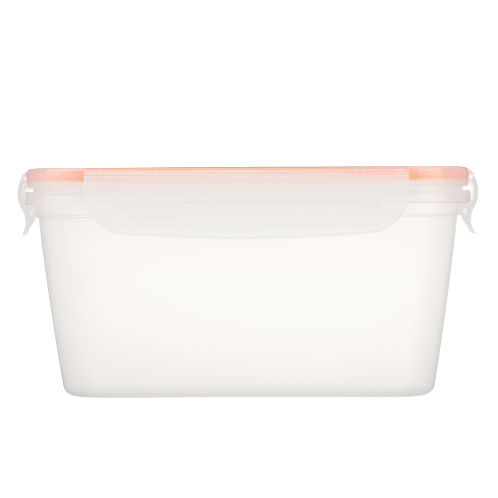 Контейнер пищевой герметичный с защелками 1,4л, прямоугольный конусный, пластик - #4