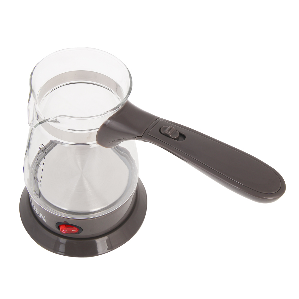 LEBEN Турка стеклянная на подставке 0,5л, 500Вт, складная ручка, 220в - #7