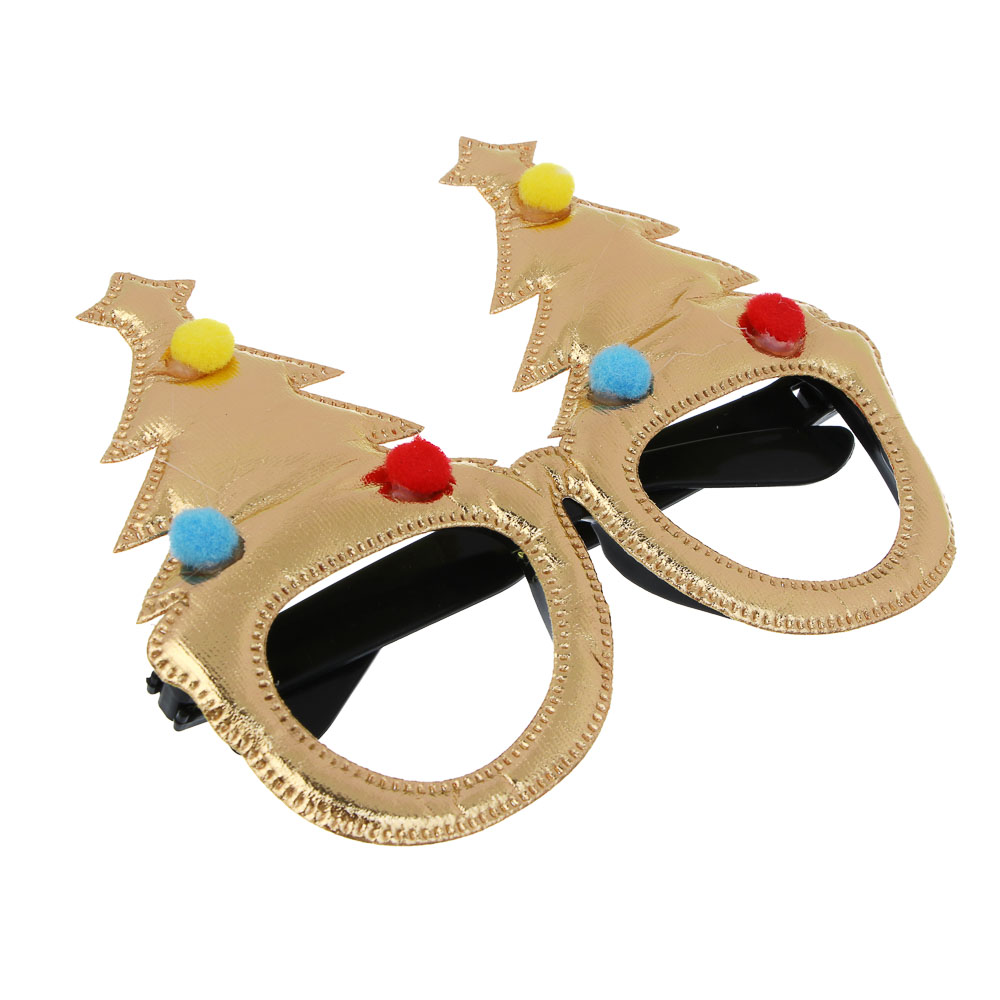 СНОУ БУМ Очки новогодние с елочками, 14см, пластик, полиэстер - #5