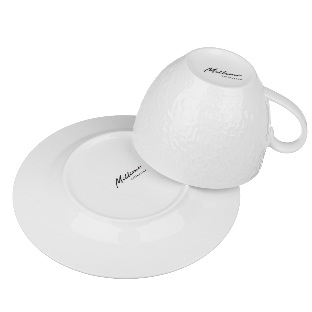Набор чайный 2 пр., 275мл, MILLIMI, Узоры белые, фарфор - #5