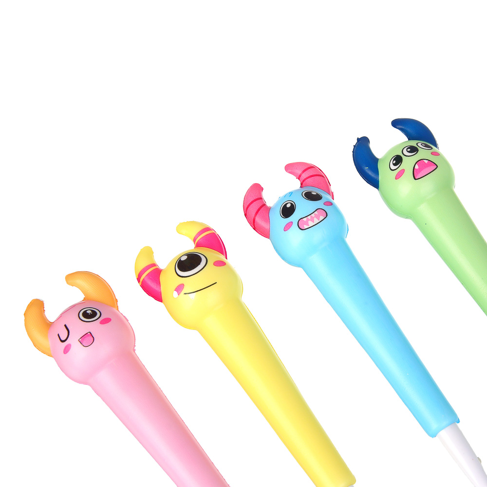 Ручка-мялка шариковая синяя, в форме монстрика, 4 дизайна - #6