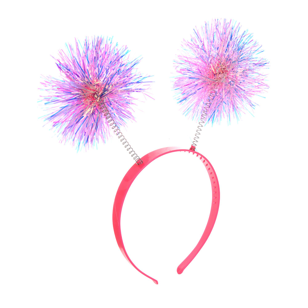 СНОУ БУМ Ободок с помпонами, диаметр 11см, пластик, металл - #2