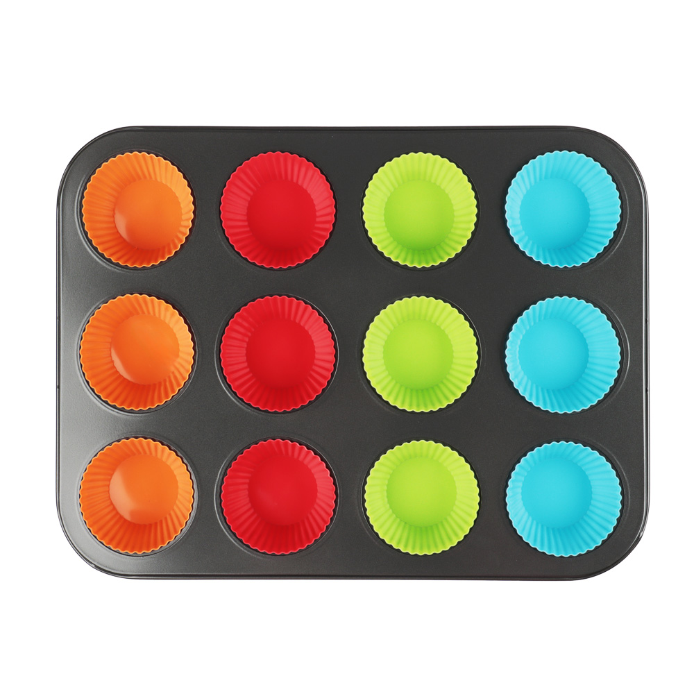 VETTA Форма для выпечки 12 ячеек с силиконовыми формами, 35,2х26,5х2,7см, угл.сталь, антипригарное п - #7