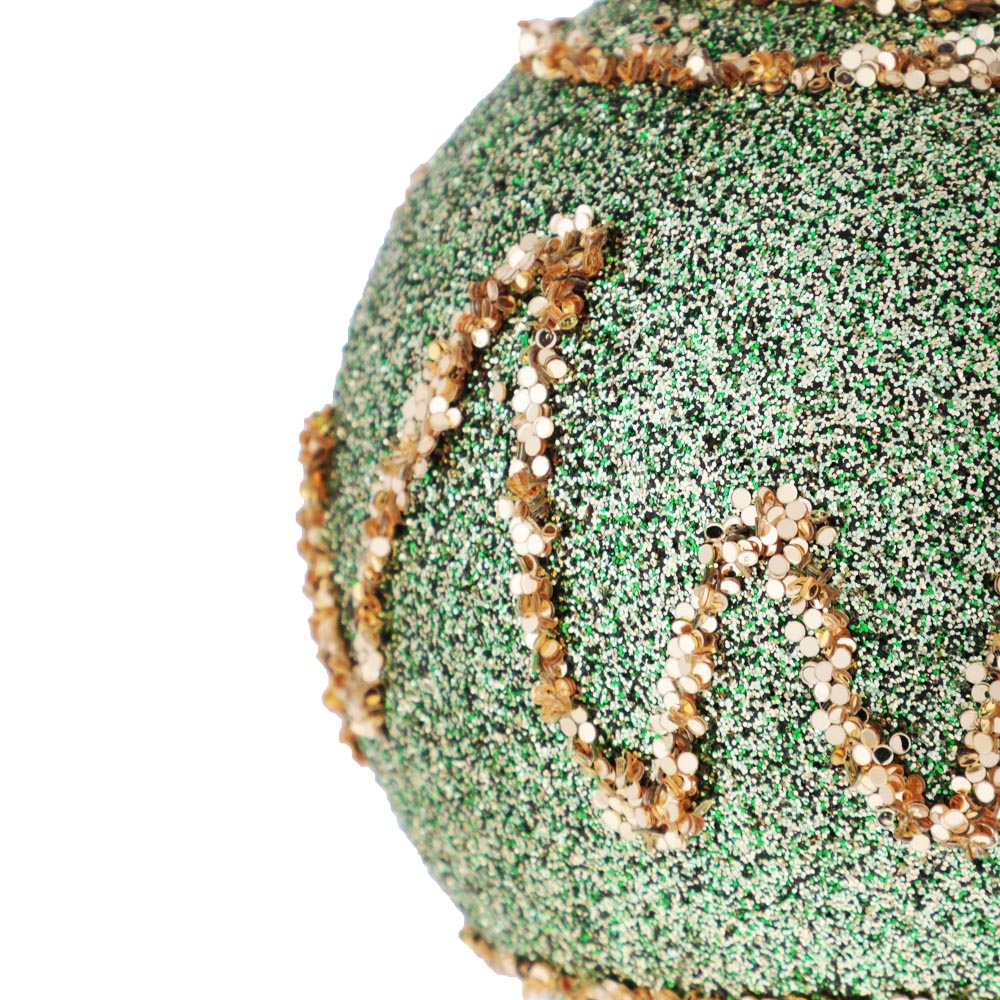 СНОУ БУМ Шар пластик 8 см, зеленый, с рисунком - #2