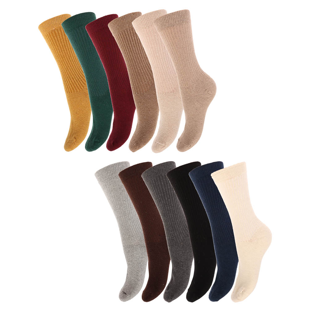 Носки женские "полушерсть" в рубчик, 65% полушерсть, 15% акрил, 10% спандекс, 10% эл, р. 36-39 - #1