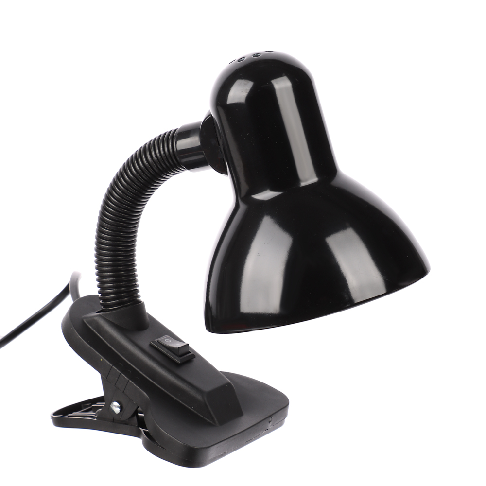 BY Светильник на прищепке, E27, 40 Вт, 230 В, гнущаяся ножка 10 см, шнур 75 см, черный - #4
