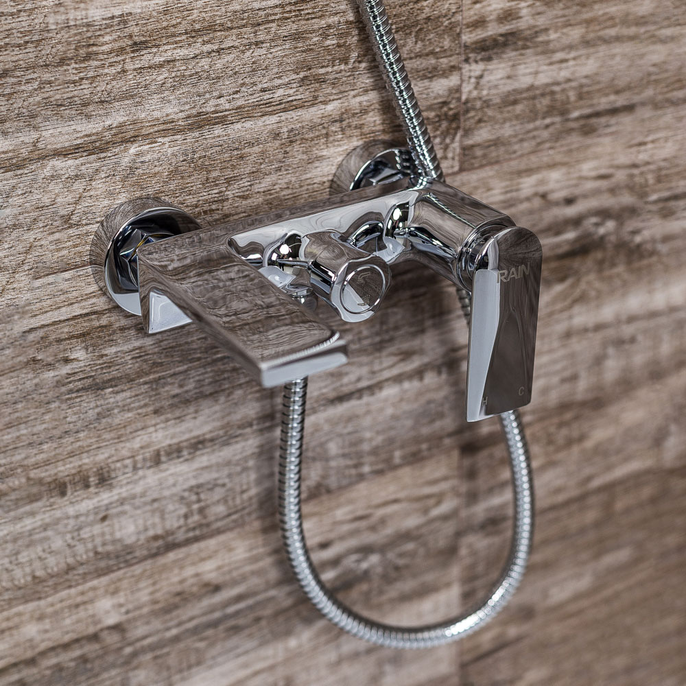 Смеситель для ванны RAIN Малахит, однорычажный, короткий излив, хром - #7