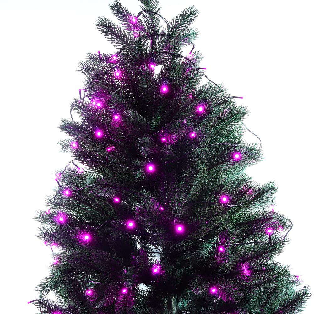 СНОУ БУМ Гирлянда эл. вьюн 20м, 200LED, розовый, 8 режимов, ПВХ черный, 220В - #9