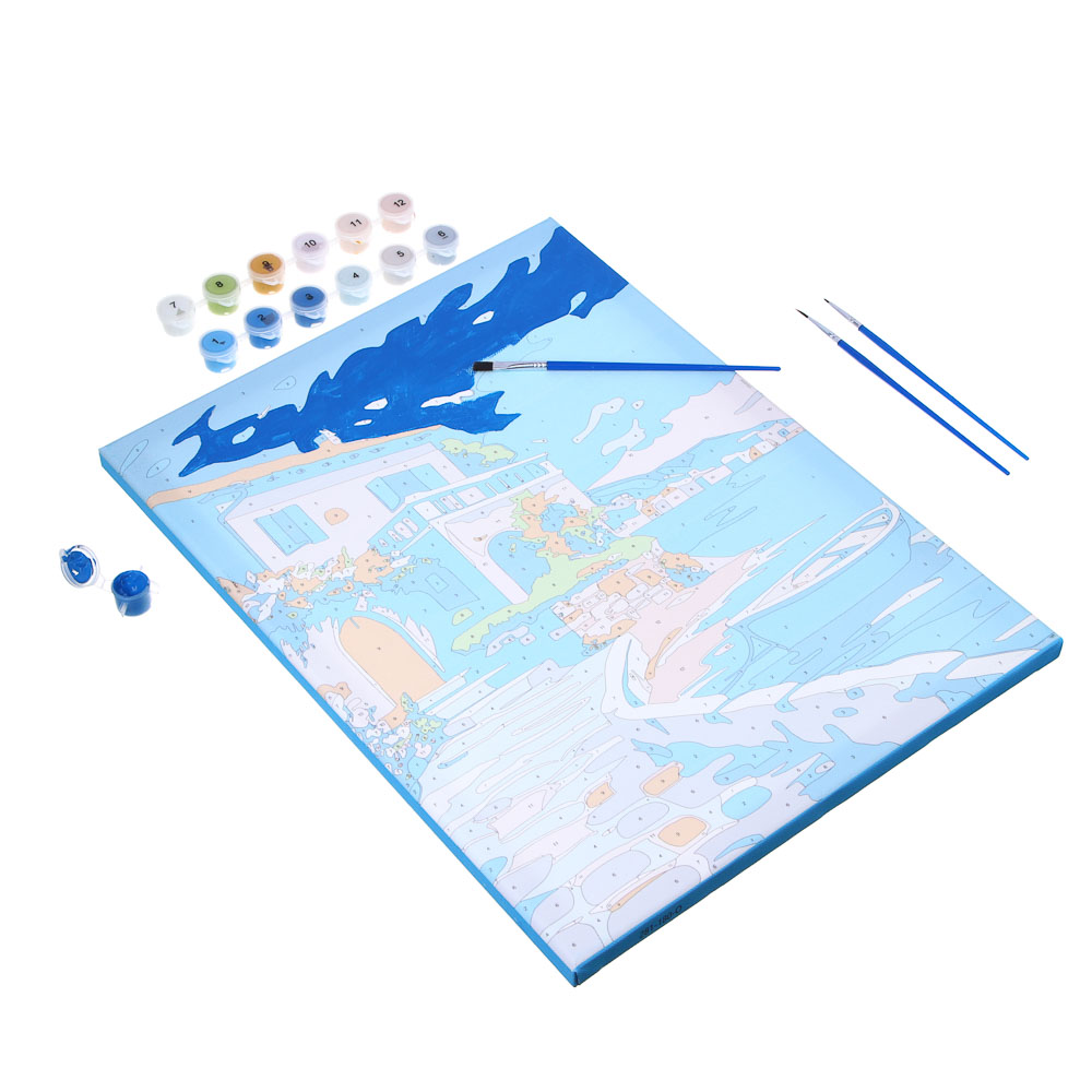 ХОББИХИТ Картина по номерам, комплект (основа, акриловые краски, кисть), 30х40см, 10 дизайнов - #4