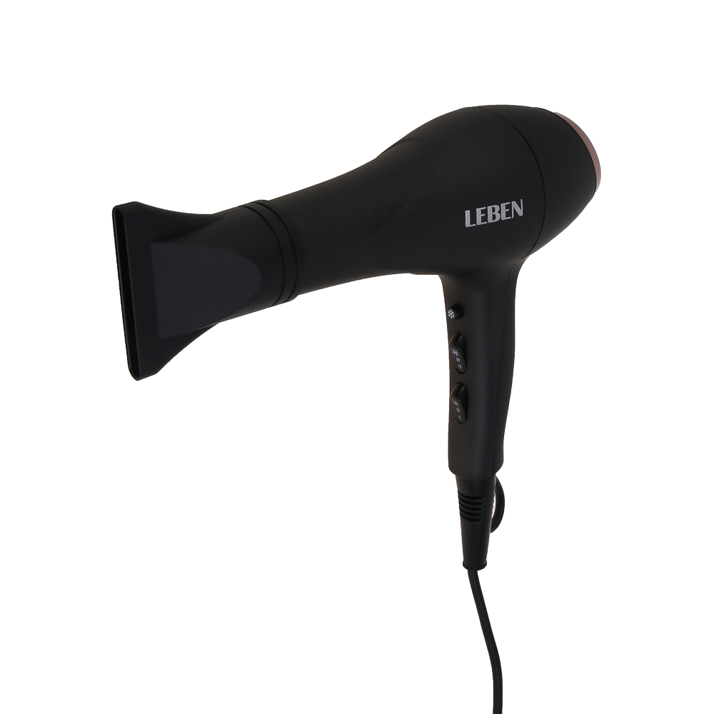 LEBEN Фен для волос, AC мотор, 2400 Вт, ионизация, шнур 200см, 2 скорости, 3 темп.реж., концентратор - #4