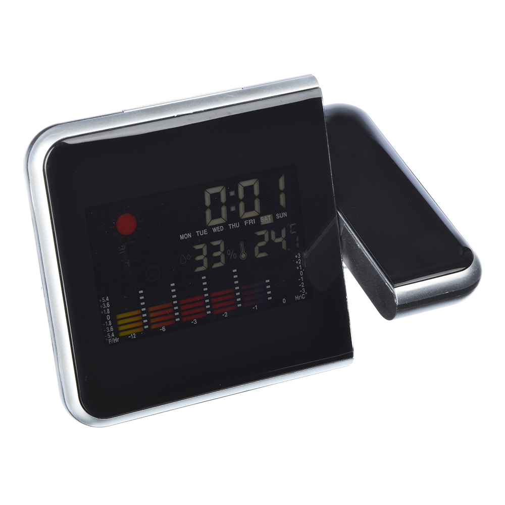Проекционные часы-будильник, пластик, 15х11х2,7 см, 2хААA, 2 цвета - #4